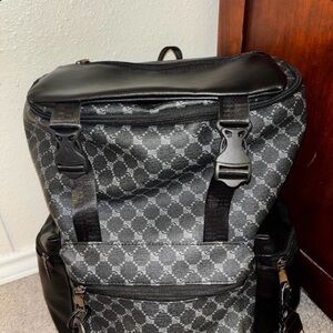 GG Collection Black and Gray Patterned Backpack